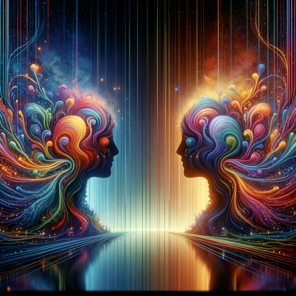 Abstract illustration of profound connections through meaningful dialogue