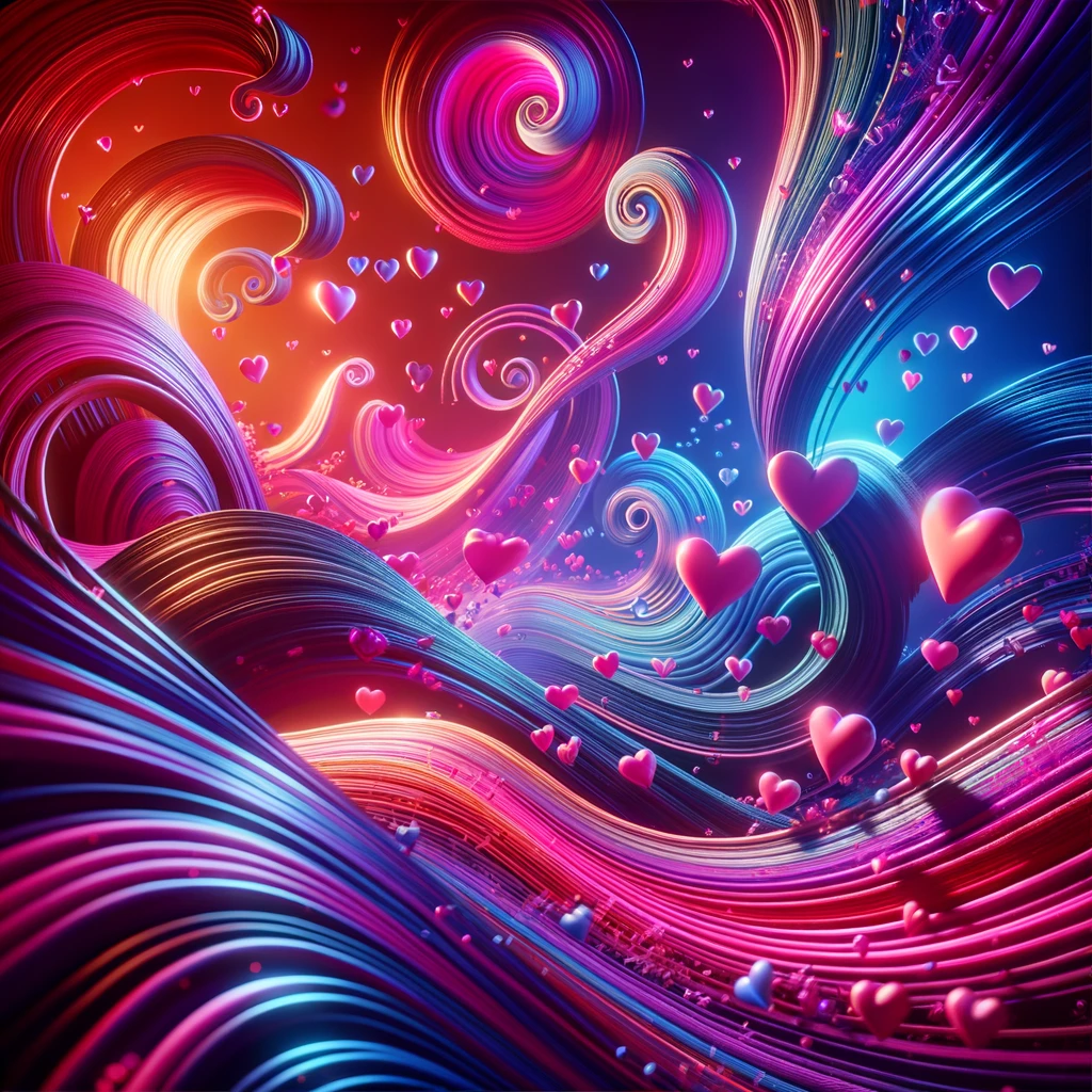 Abstract emotional rollercoaster illustration symbolizing the journey of love
