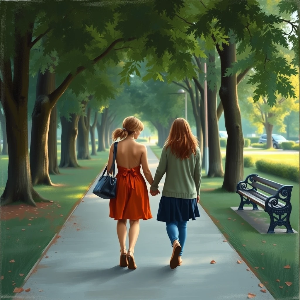 Couple walking in a park conveying emotional journey in relationships