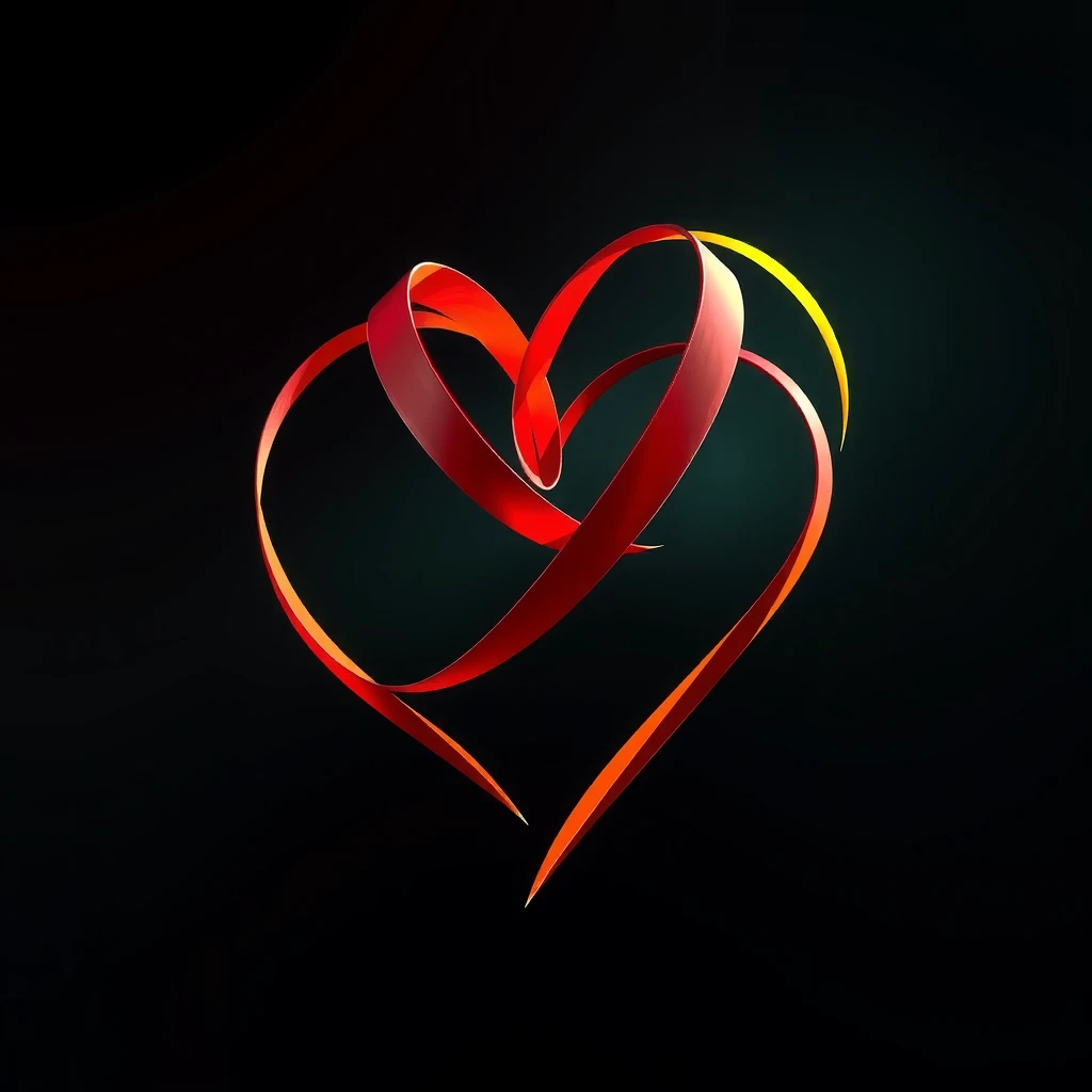 Abstract heart illustration representing relationship red flags and positive aspects