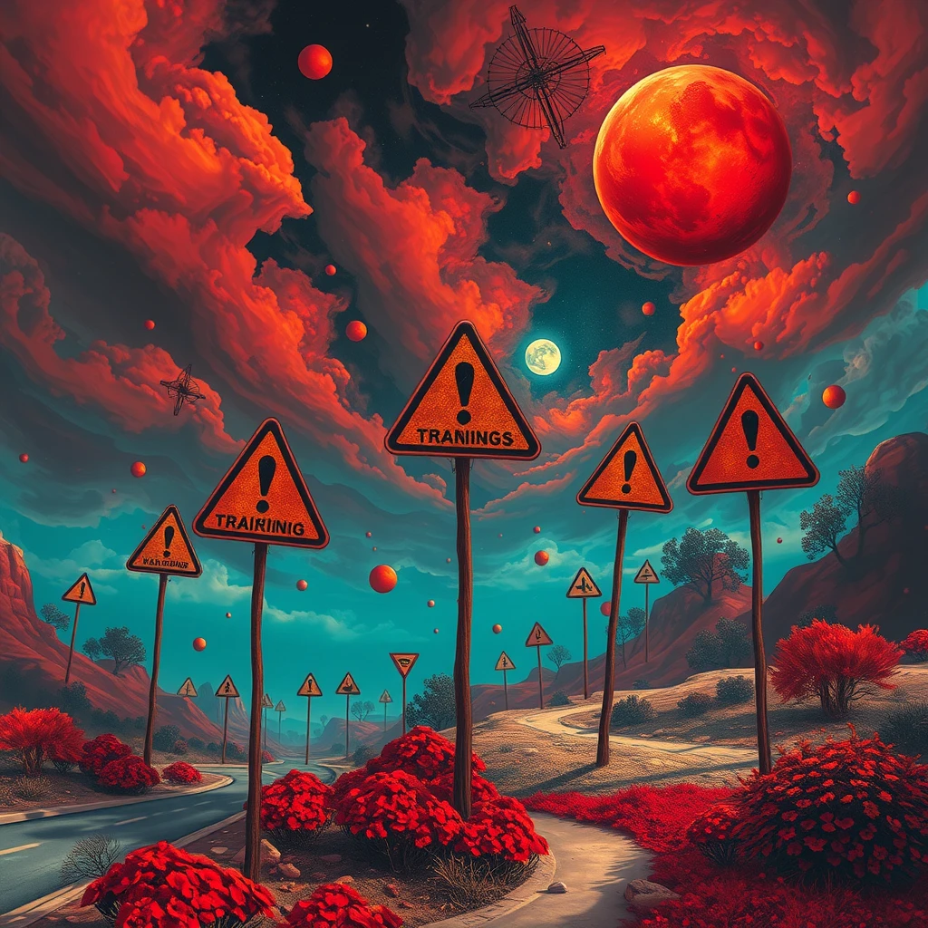 Surreal landscape depicting modern dating challenges and red flags