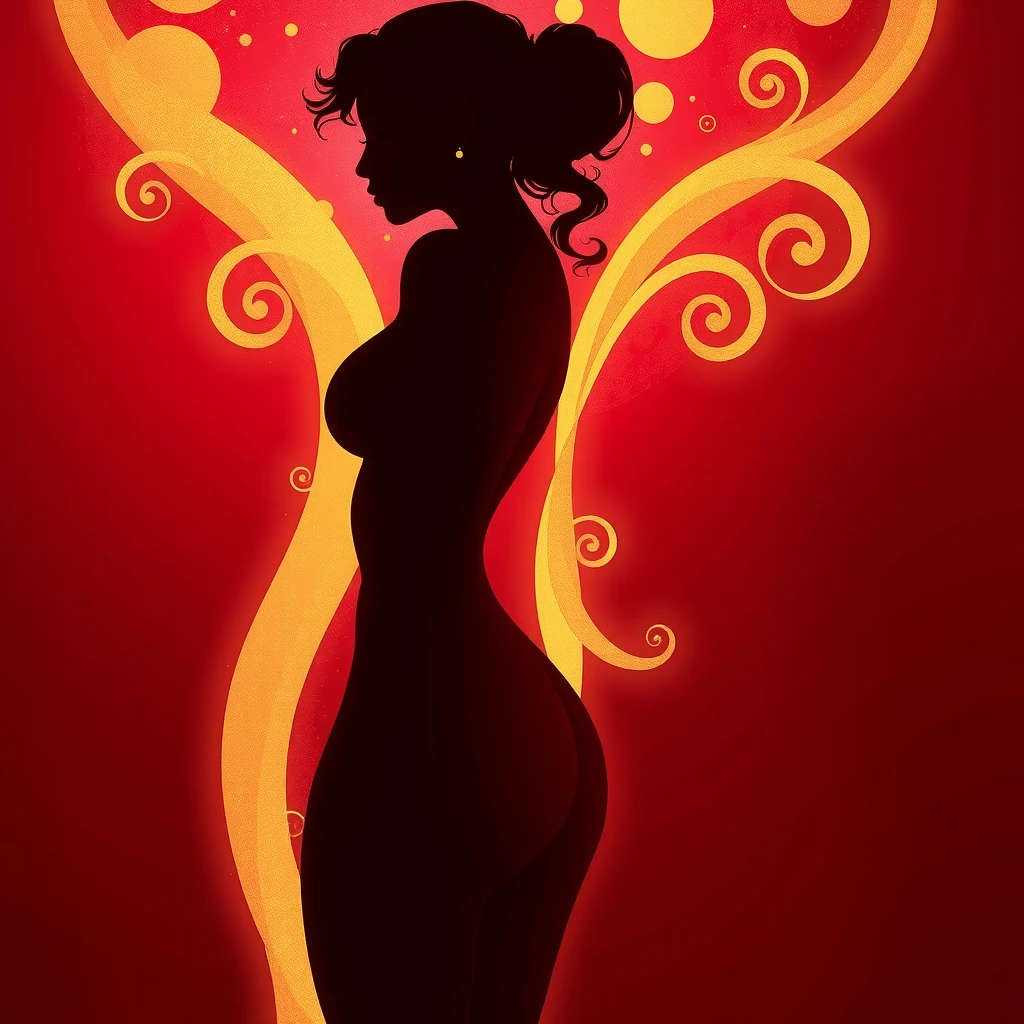 Sensual abstract illustration of a woman's form highlighting erogenous zones