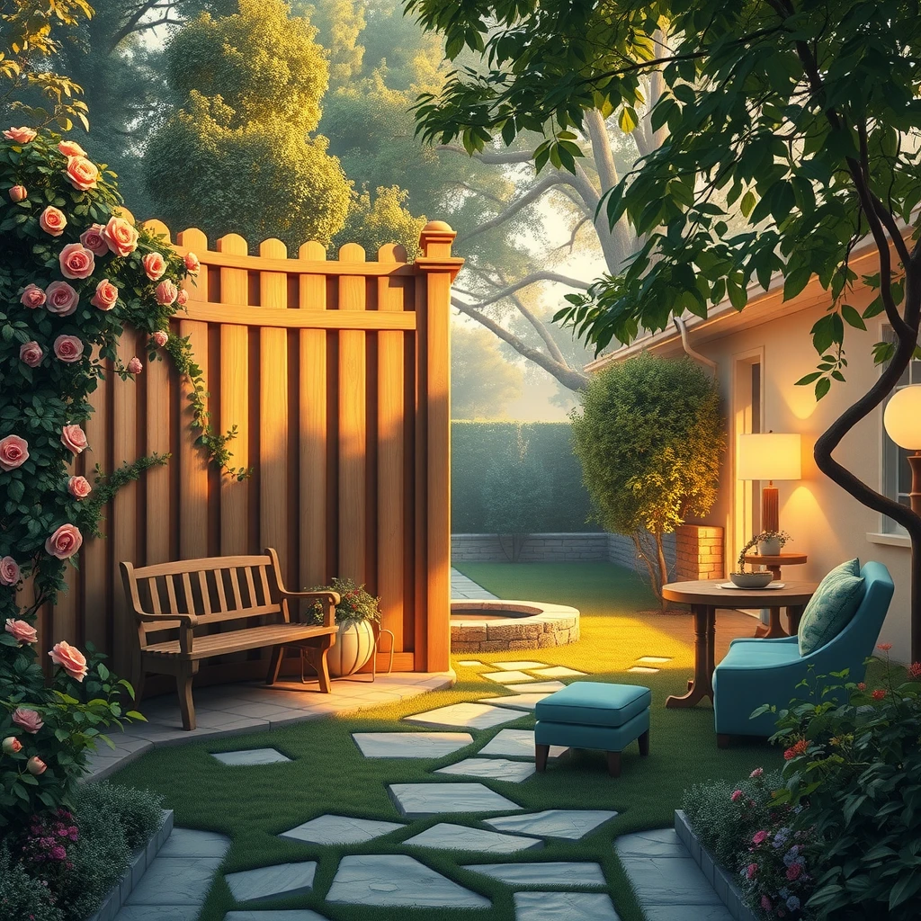 Symbolic garden scene illustrating balanced personal boundaries and social connection