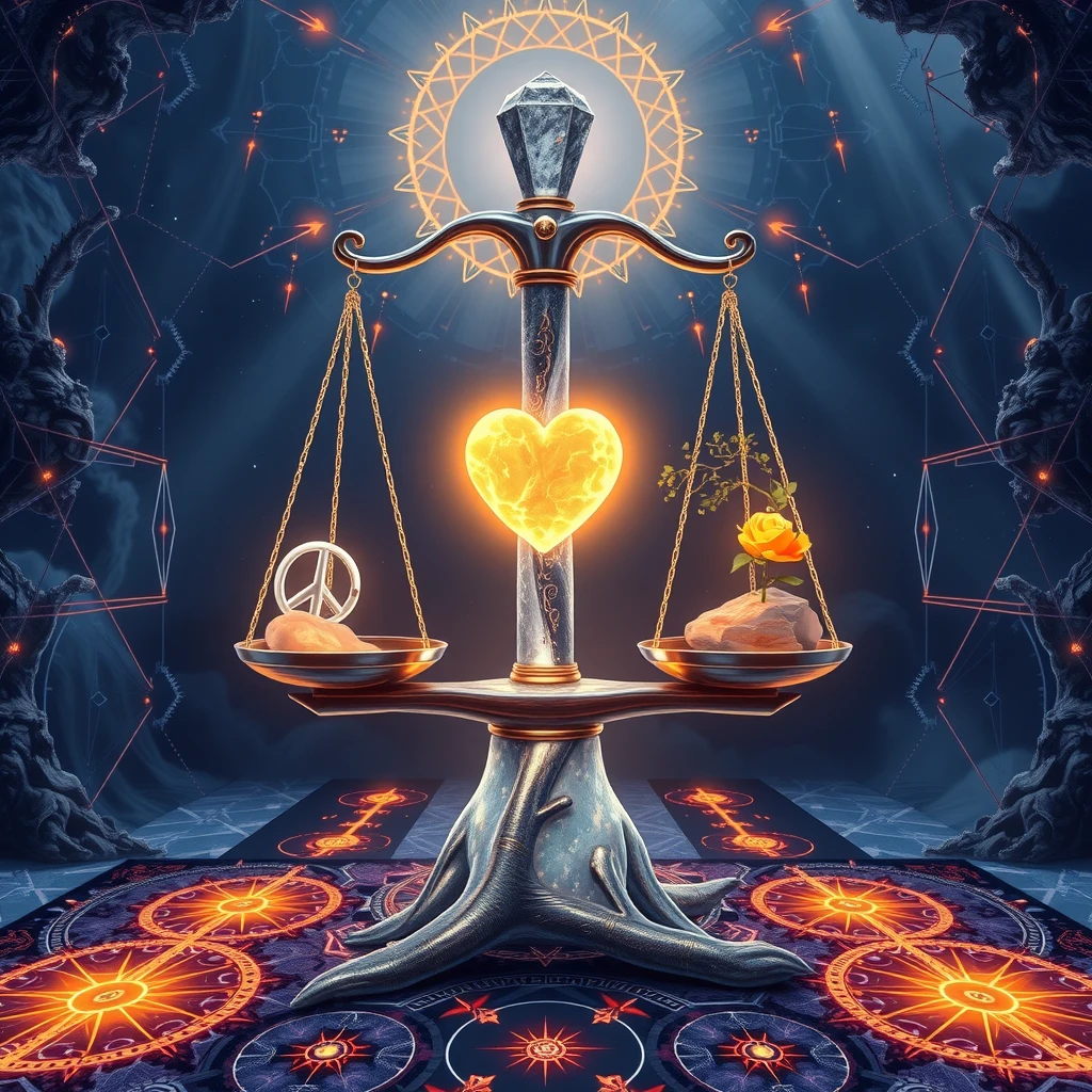 Sacred geometry infused partner selection guide symbolizing balanced decision-making in mindful dating