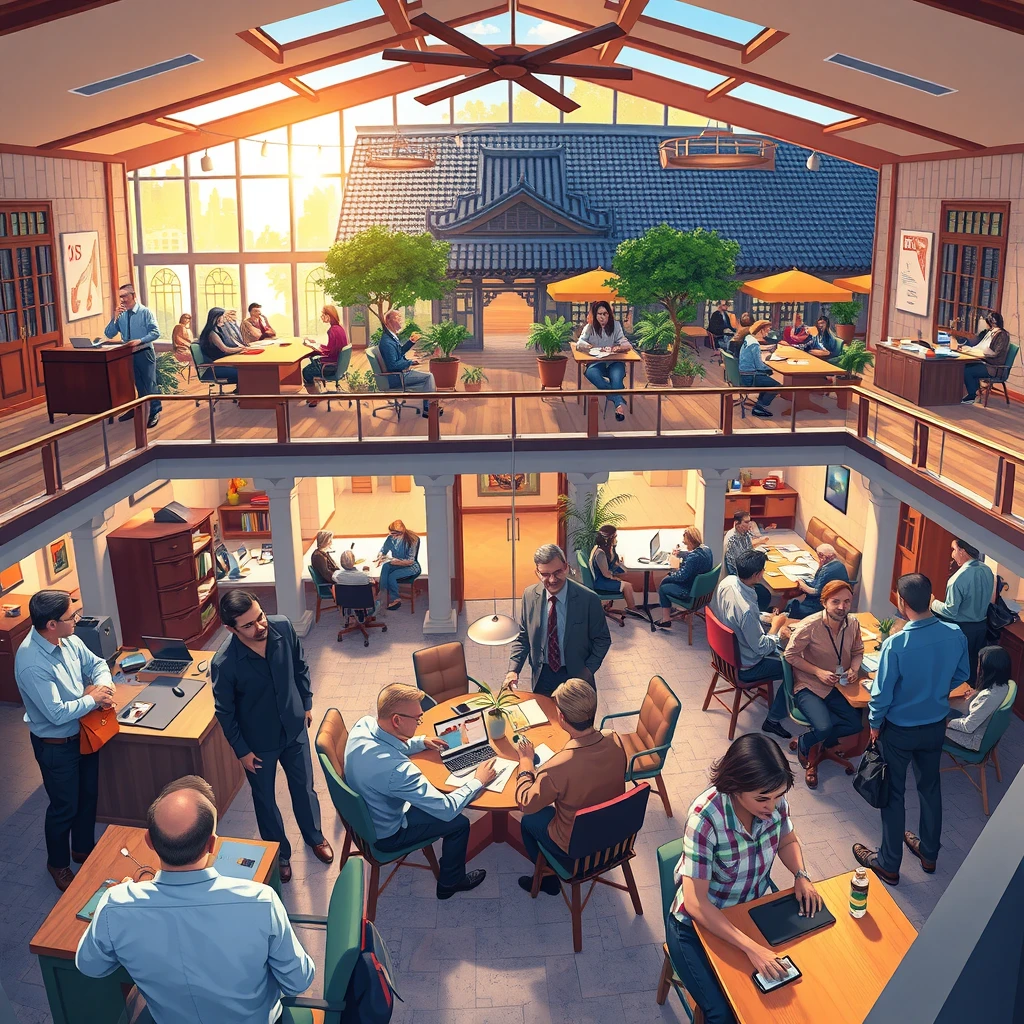 Diverse traditional settings where meaningful connections form - vibrant workplaces, educational institutions, and community spaces