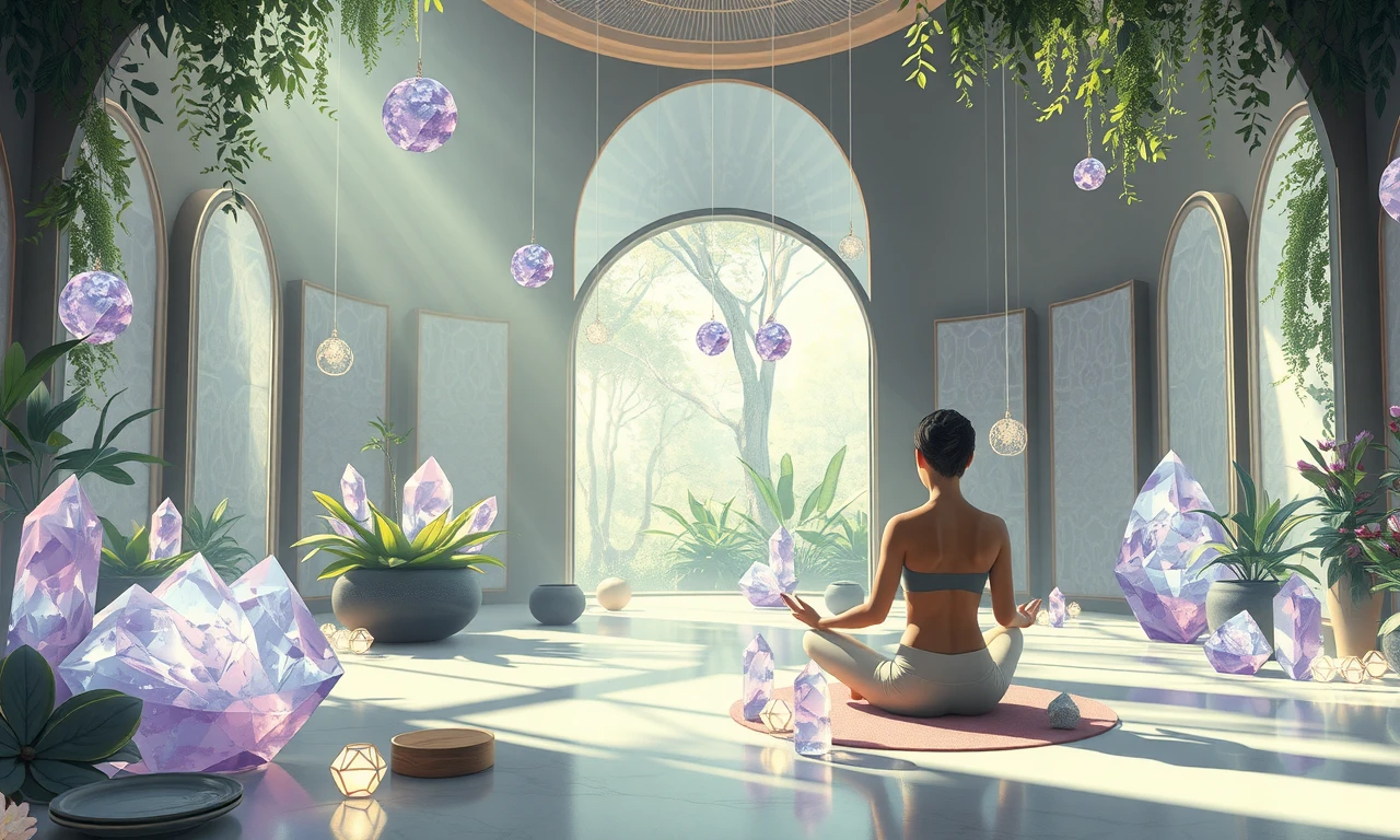 Tranquil wellness sanctuary illustrating mindful healing practices and personal transformation journey