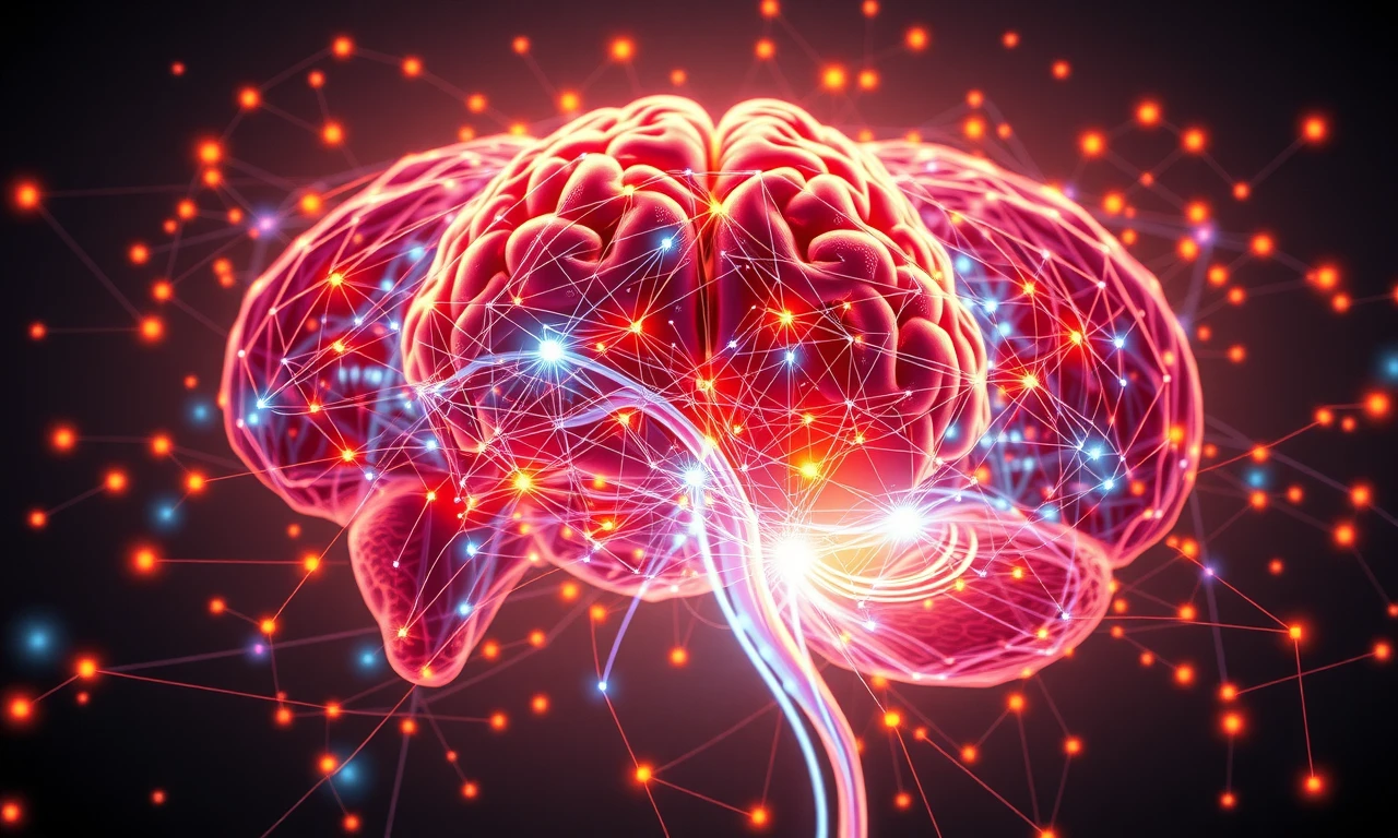 Scientific visualization of neurological and psychological adaptations in geographically separated relationships showing brain plasticity and emotional processing