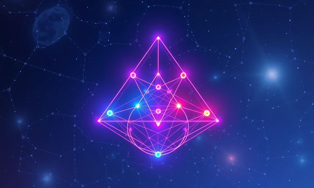 Sophisticated geometric visualization representing Sternberg's triangular theory of love, showing the dynamic interplay between core elements through sacred geometry and neural patterns