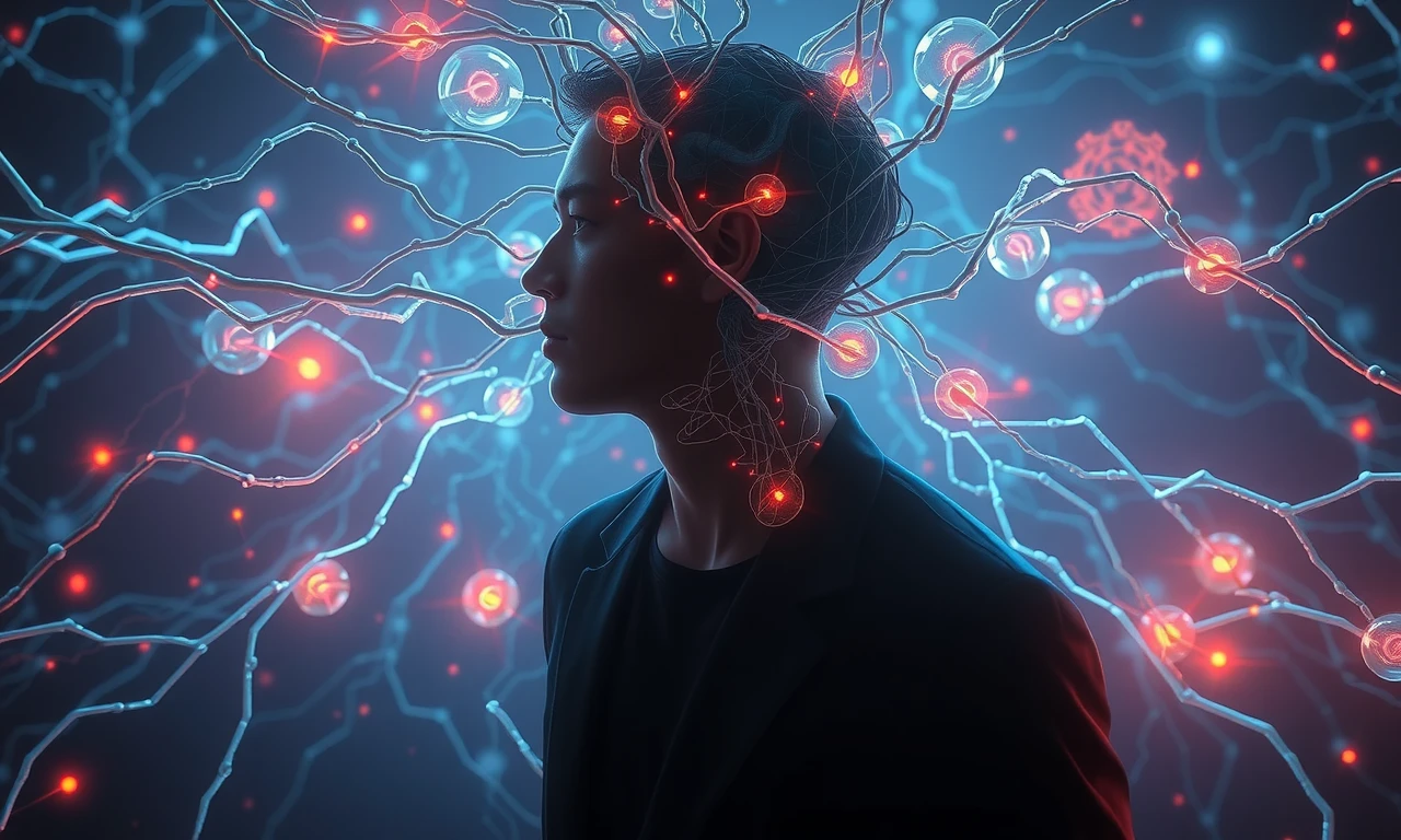 Scientific visualization of emotional processing showing neurobiological responses during psychological withdrawal