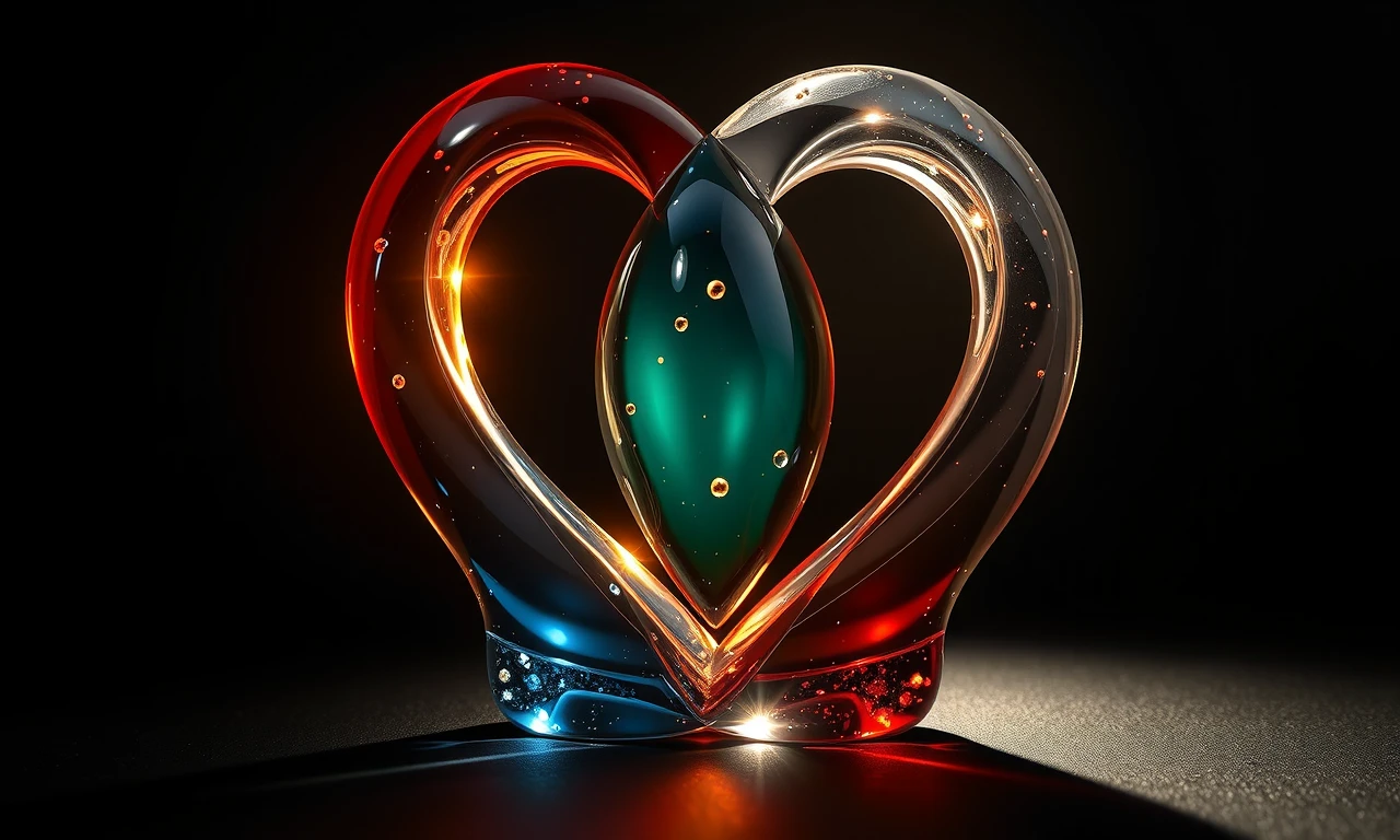 Abstract glass sculpture symbolizing the dynamics of relationship imbalance and emotional disconnection