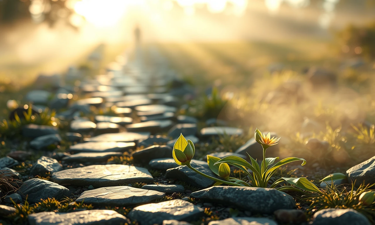 Symbolic garden path illustrating personal renewal and growth after relationship transitions