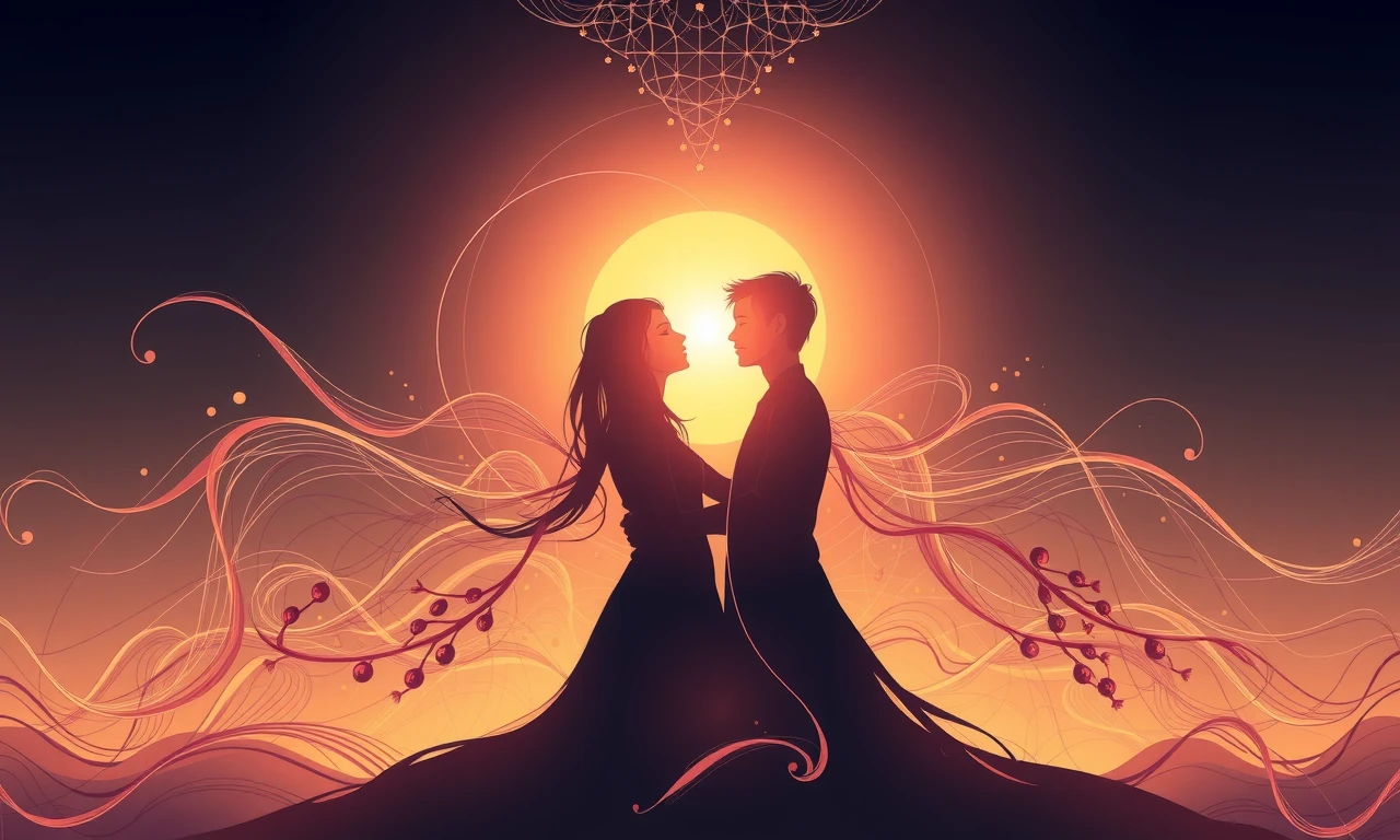 Abstract artistic illustration symbolizing the deep connection and intimacy between two people