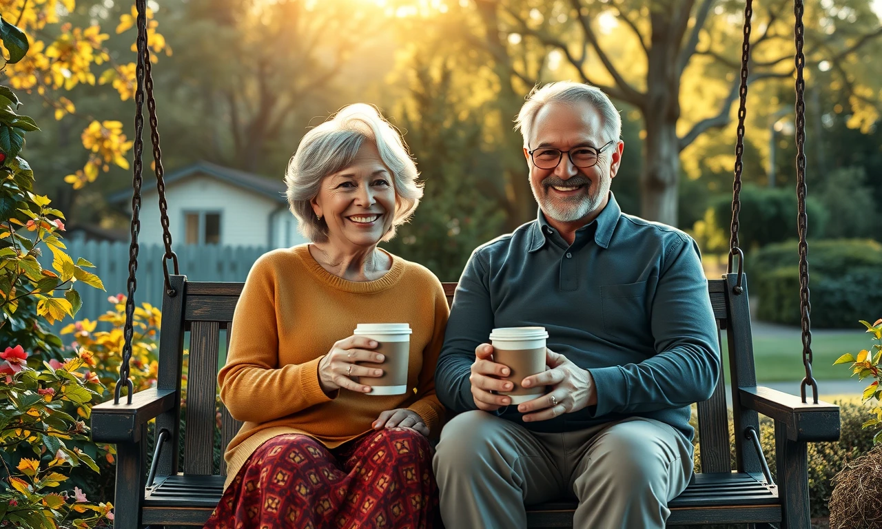 Mature couple sharing quality time together, demonstrating genuine connection and joy