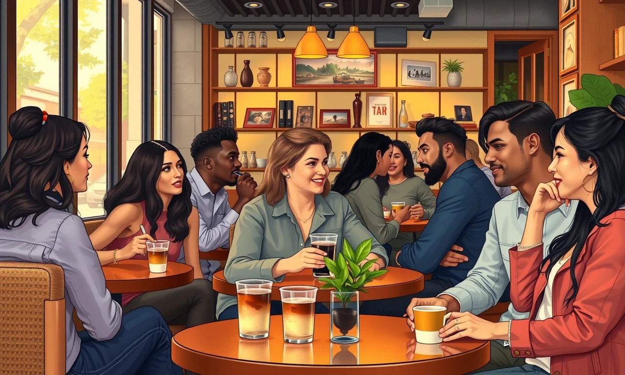 Modern dating scene depicting authentic social connections and meaningful interactions in a contemporary setting