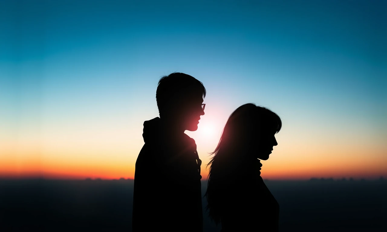 Artistic illustration depicting two people engaged in meaningful dialogue with ethereal lighting symbolizing understanding and emotional connection during difficult conversations