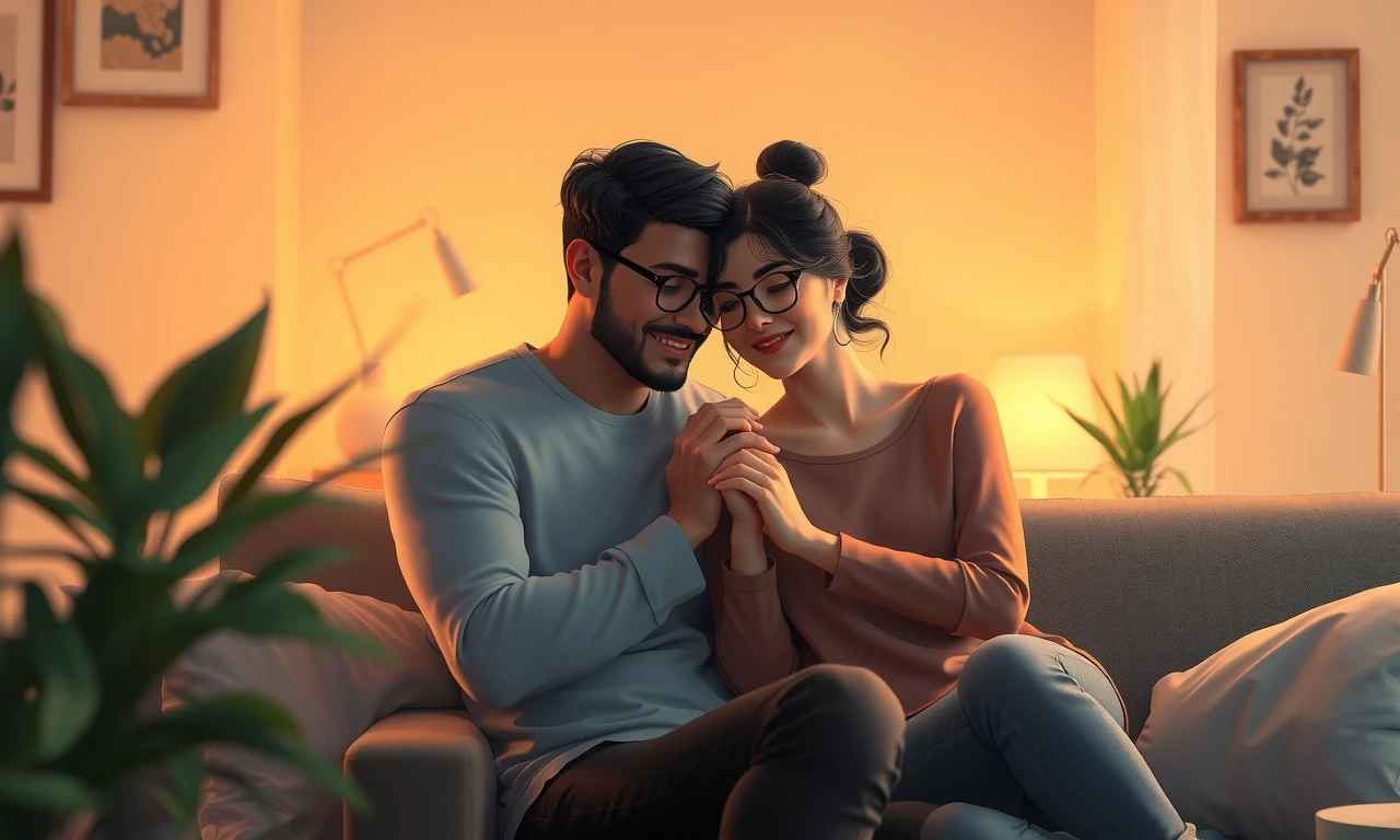 Supportive couple moment illustrating emotional healing and understanding through gentle connection