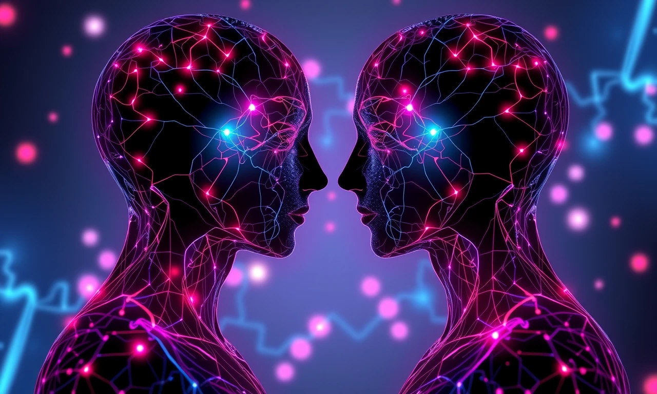 Abstract representation of emotional intelligence and deep connection between two people