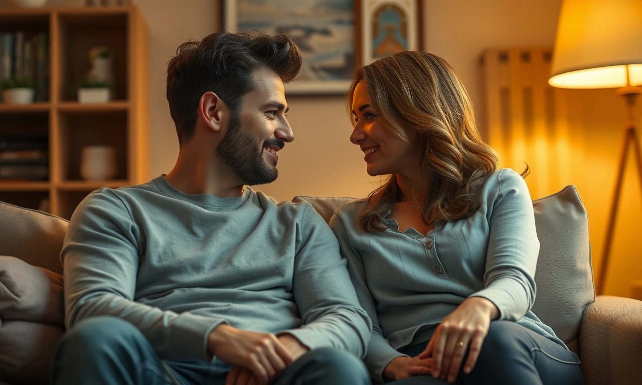 Couple engaged in intimate conversation, emphasizing emotional connection and trust