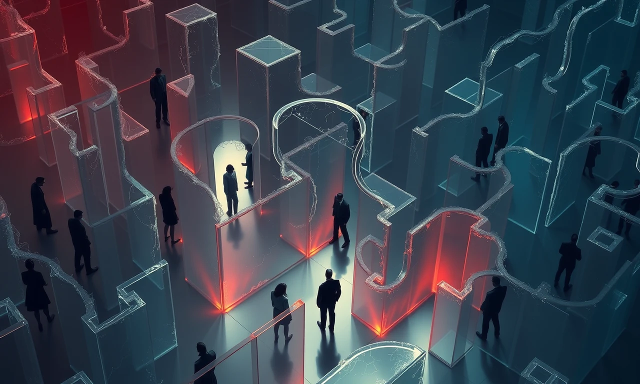 Surreal maze illustrating the complexities of relationship boundaries