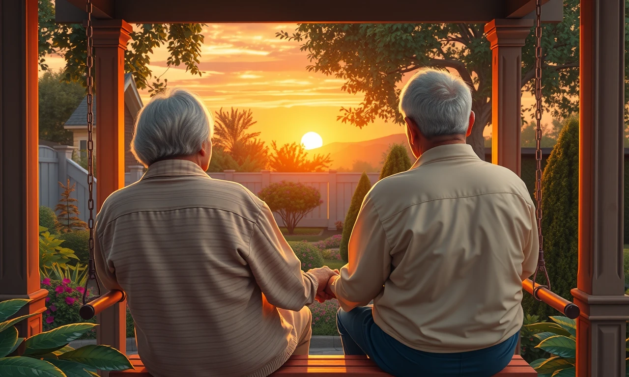 Elderly couple reflecting on their shared lifetime together, symbolizing enduring love and commitment