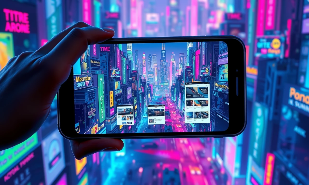 Futuristic mobile optimization concept showcasing adaptive web design