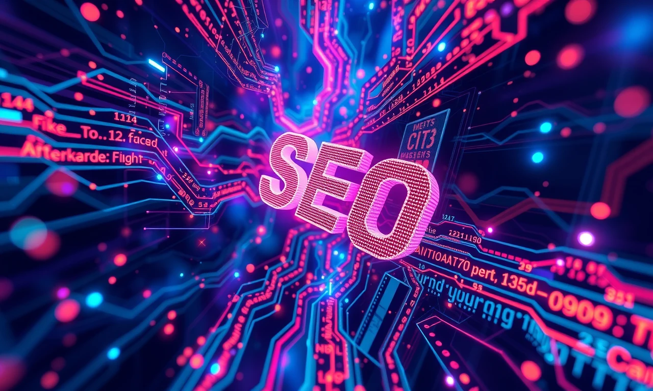 AI transforming raw data into SEO-optimized content through complex digital pathways
