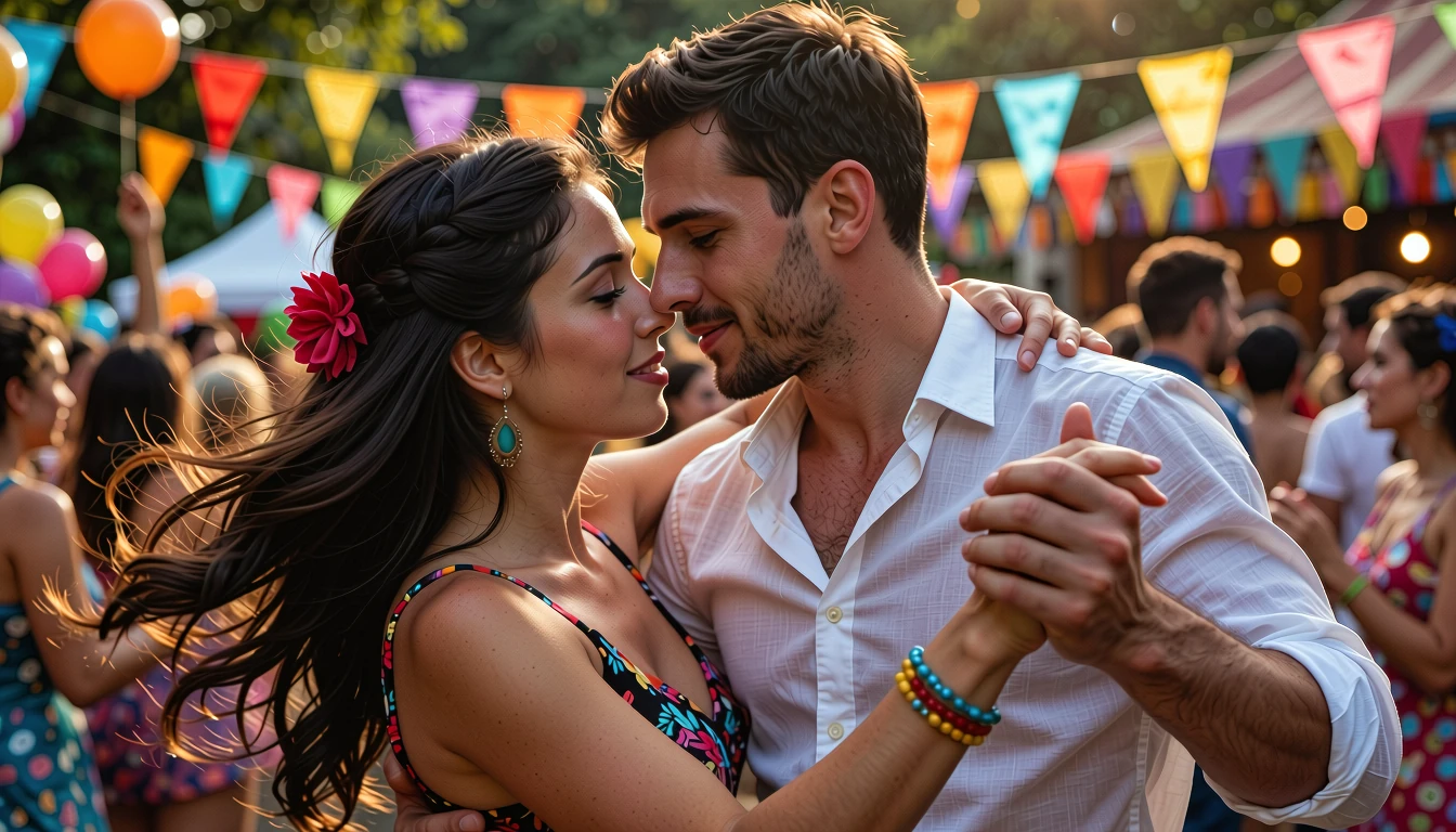 Latin couple dancing - cultural celebration