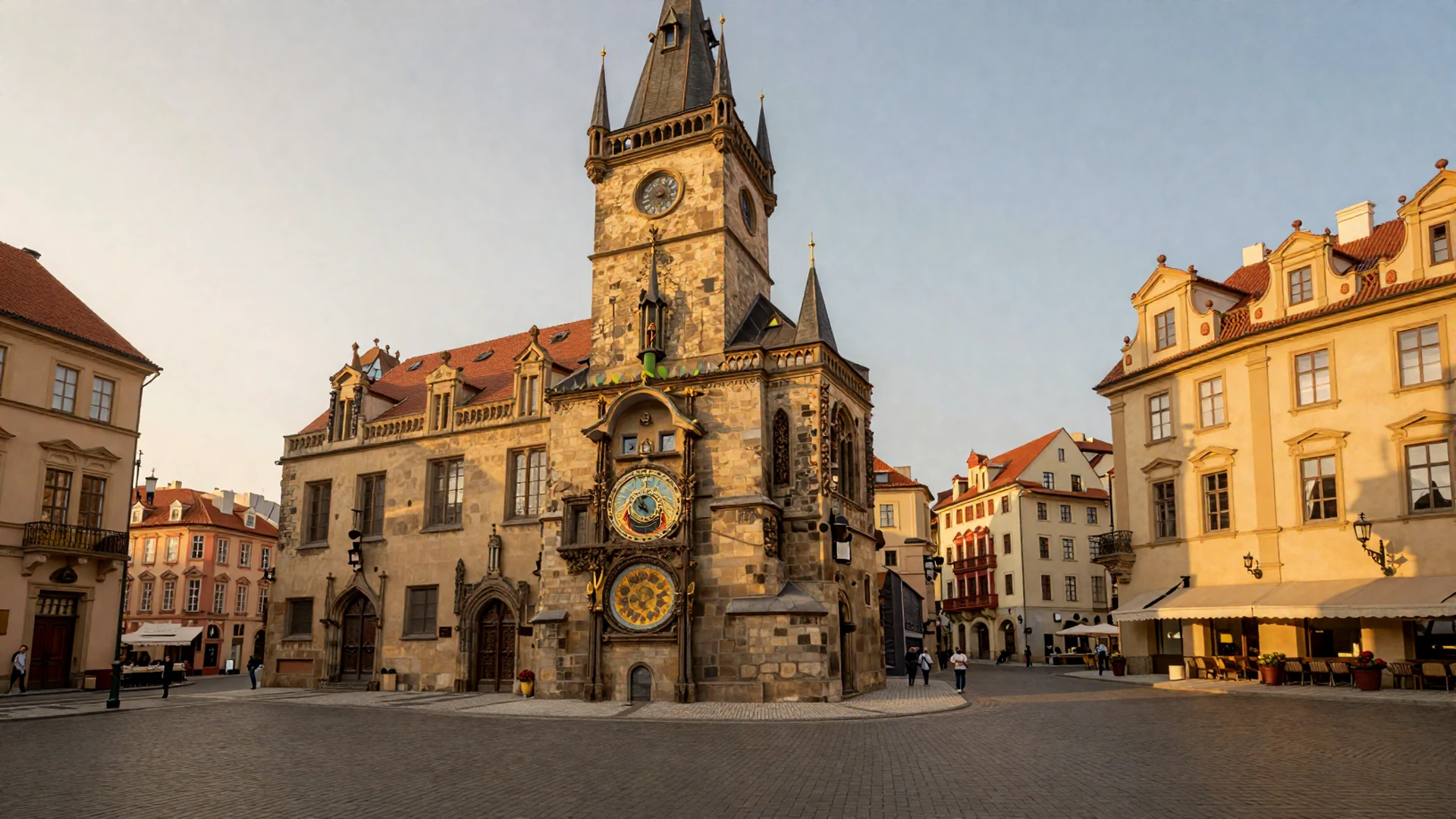 Beautiful Prague cityscape at golden hour