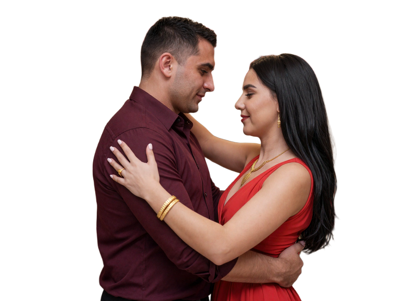 Blerim and Liridona, Albanian-American couple dancing at their traditional wedding